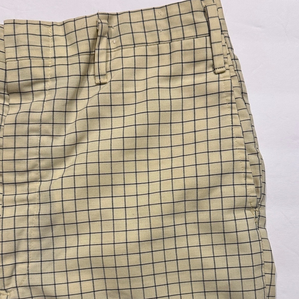 Vintage yellow/blue Checkered windowpane trouser Bermuda Shorts 28” - Picture 3 of 8